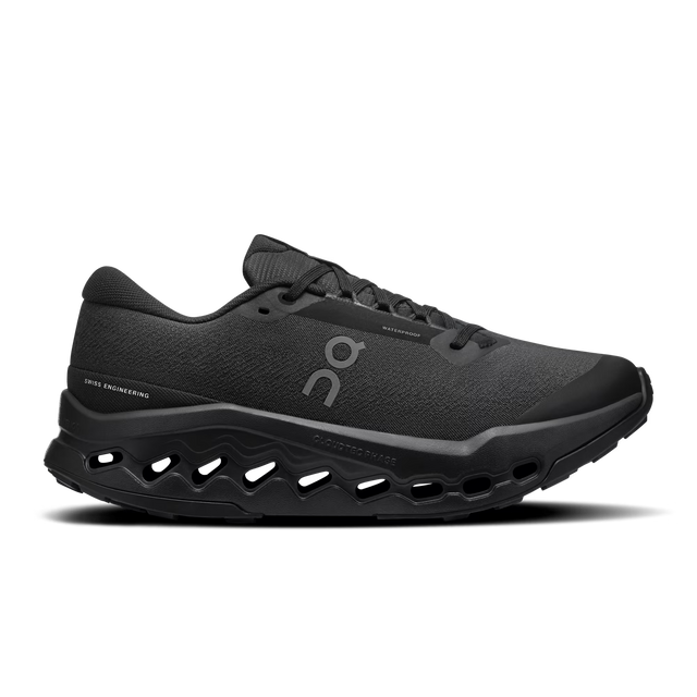 On WMNS Cloudsurfer Trail 2 Waterproof - Black/Black