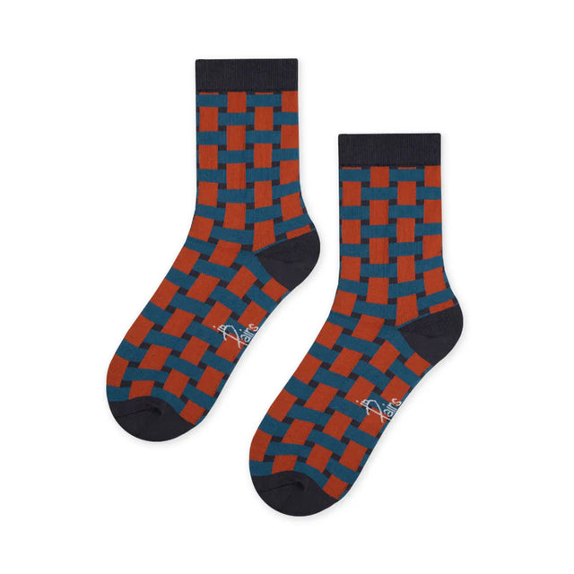 交織 Weaving - 橘藍 Orange Blue - Made in Taiwan-socks-Navy Selected Shop