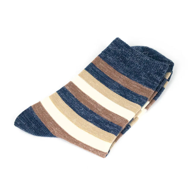 粗線條 Thick lines - 深藍 Dark Blue - Made in Taiwan-socks-Navy Selected Shop