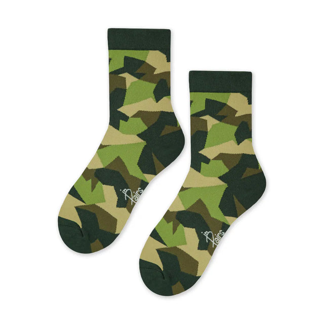 迷彩幾何 Camouflage Geometry - Made in Taiwan-socks-Navy Selected Shop