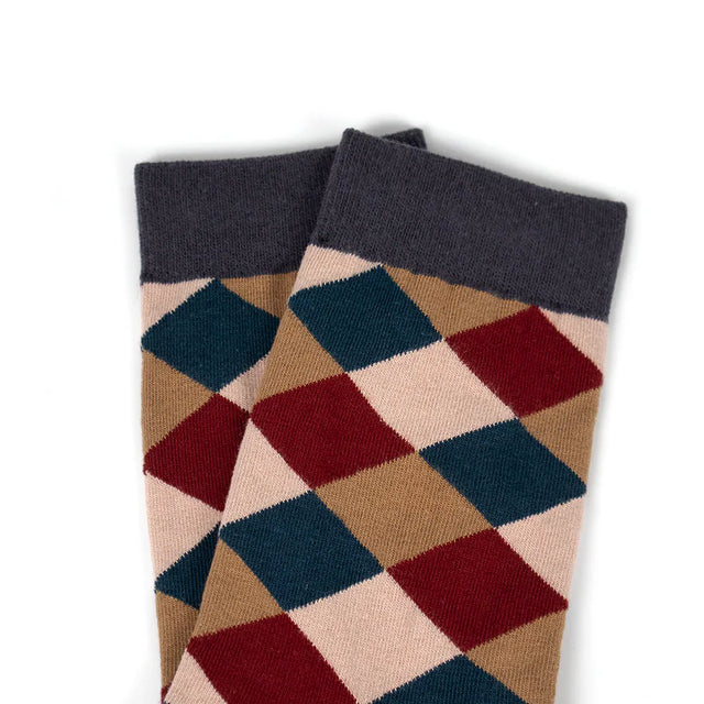 菱格 Lingge - 灰 Gray - Made in Taiwan-socks-Navy Selected Shop