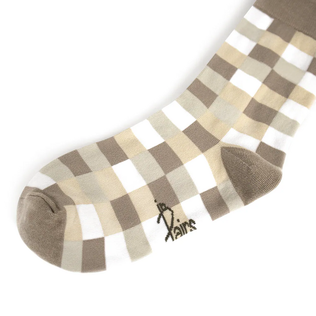 馬賽克磚 Mosaic - 米 Beige - Made in Taiwan-socks-Navy Selected Shop