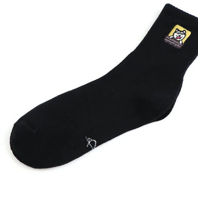 蠢萌狗 Stupid Cute Dog - 哈士奇 Husky - Made in Taiwan-socks-Navy Selected Shop