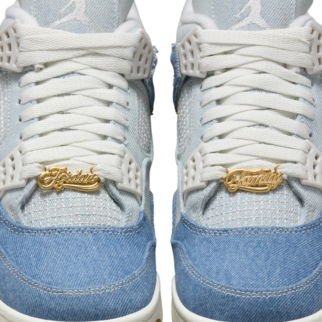 Nike WMNS Air Jordan 4 Retro - Sail/Gum LT Brown/Worn Blue/Metallic Gold-Preorder Item-Navy Selected Shop