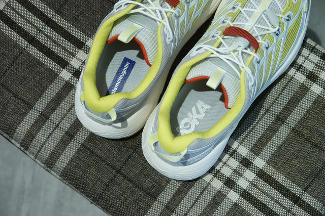 Nicole McLaughlin x Hoka One One Mafate Three 2 - White/Neon Yellow-Preorder Item-Navy Selected Shop