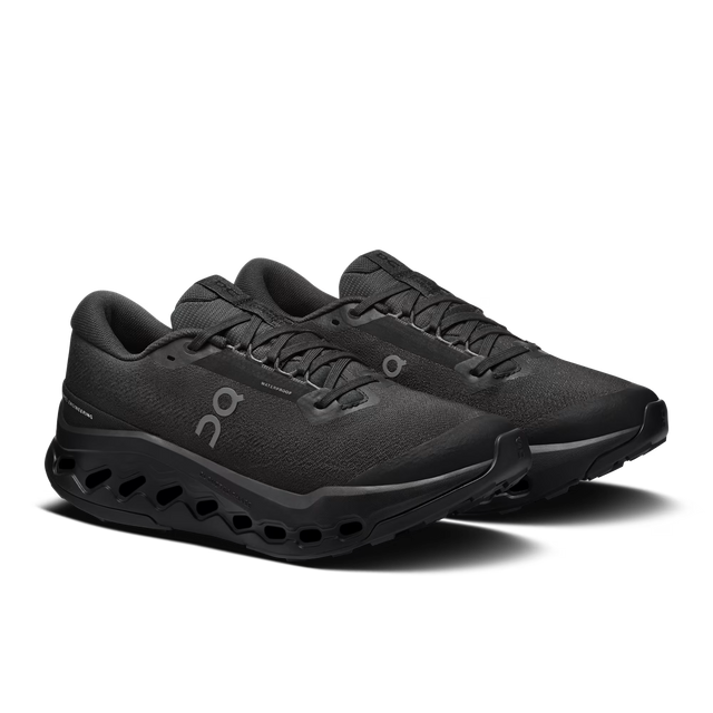 On WMNS Cloudsurfer Trail 2 Waterproof - Black/Black