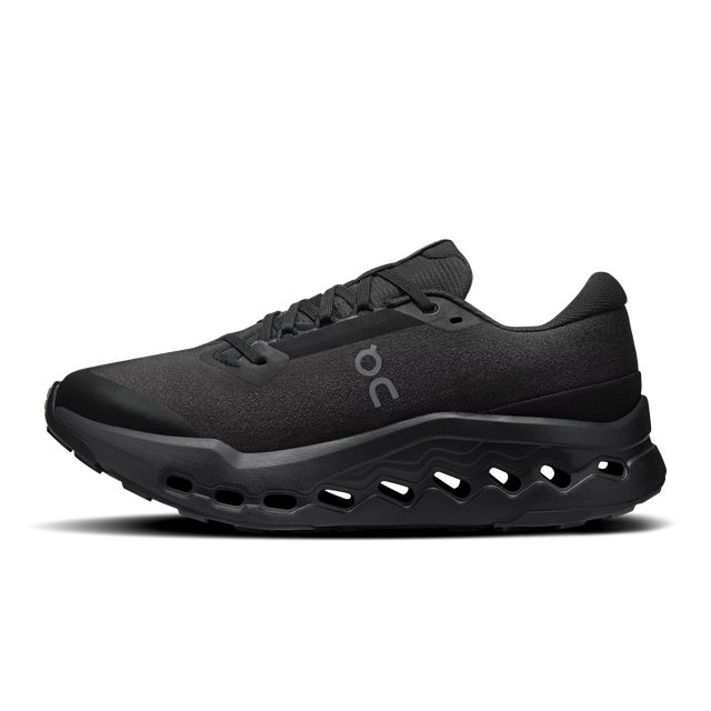 On WMNS Cloudsurfer Trail 2 Waterproof - Black/Black