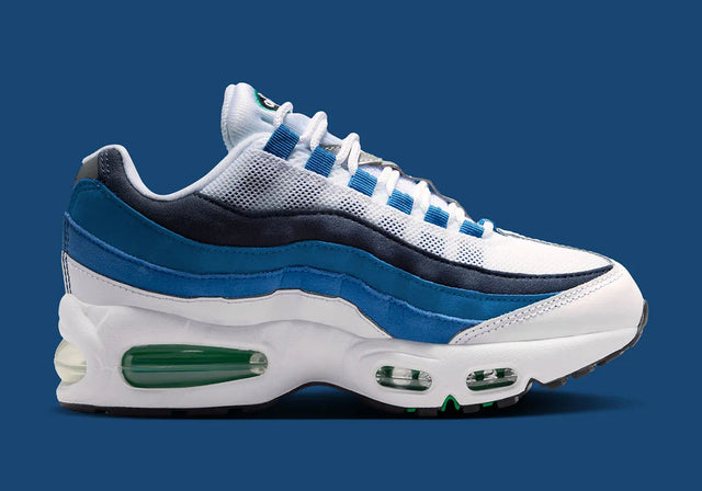 Nike Air Max 95 Big Bubble - White/Emerald Green/Lake Blue/French Blue/Obsidian/Black