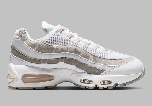 Nike WMNS Air Max 95 Big Bubble - White/Light Charcoal/Pearl Grey/Silt Red