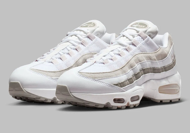 Nike WMNS Air Max 95 Big Bubble - White/Light Charcoal/Pearl Grey/Silt Red