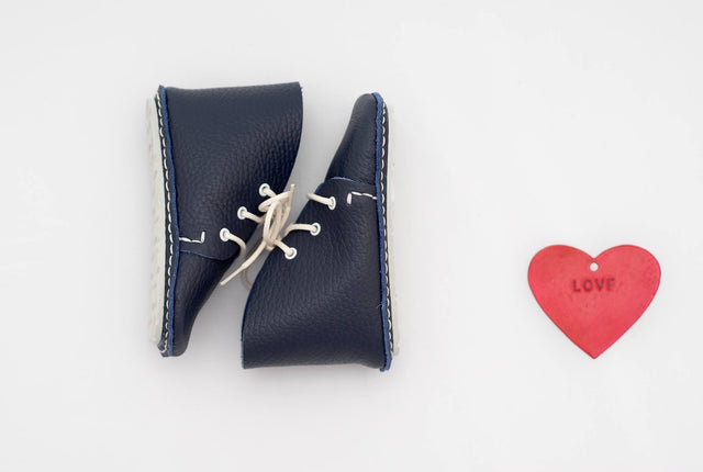 First Baby Shoes AKI model - Navy "Made in Poland"-Baby Shoes-Navy Selected Shop