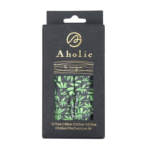 Aholic Hemp Pattern Shoelaces (大麻葉鞋帶) - Black/Green (黑綠)-Shoelaces-Navy Selected Shop