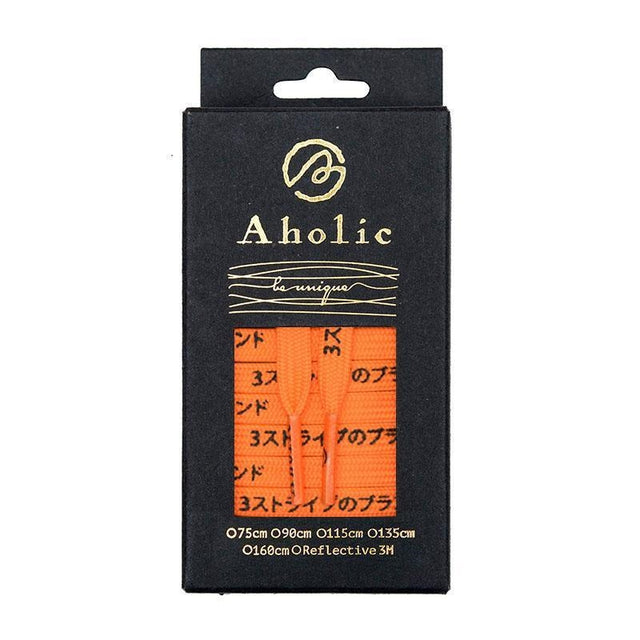 Aholic Japanese Word Shoelaces (三葉日字鞋帶) - Orange/Black(橙黑)-Shoelaces-Navy Selected Shop