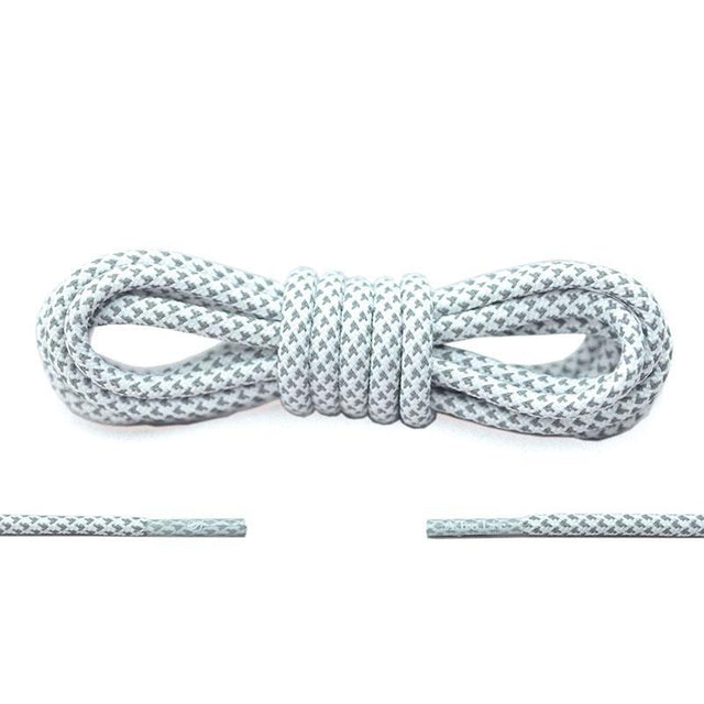 Aholic 3m Reflective Round Shoelaces (3M反光圓鞋帶) - White Chidori (白千鳥)-Shoelaces-Navy Selected Shop