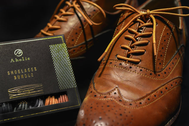 Aholic Anti-Stain Waxed Shoelaces Bundle (上蠟抗污皮鞋鞋帶組合) - 7 Colors (7色)-Shoelaces-Navy Selected Shop