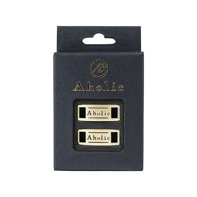 Aholic Logo Plate (經典鐵牌) - Gold (金)-Shoelaces-Navy Selected Shop