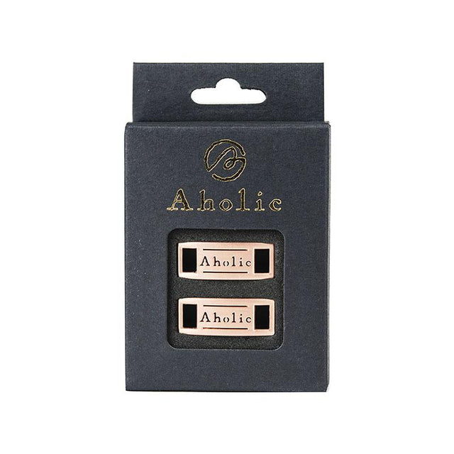 Aholic Logo Plate (經典鐵牌) - Rose Gold (玫瑰金)-Shoelaces-Navy Selected Shop