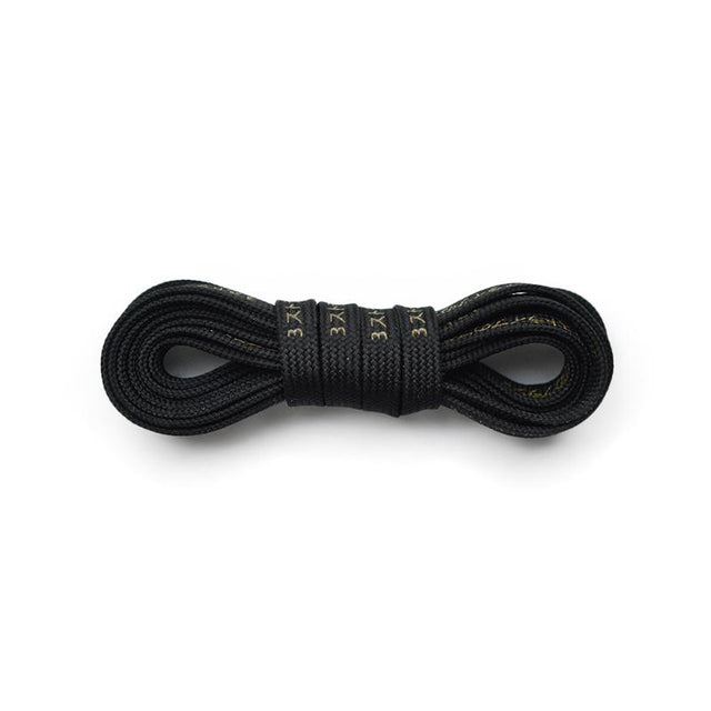 Aholic Japanese Word Shoelaces (三葉日字鞋帶) - Black/Gold (黑金)-Shoelaces-Navy Selected Shop