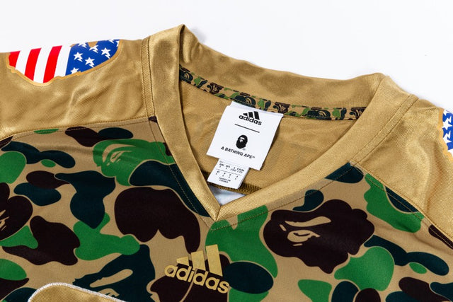 adidas Originals By BAPE Football Jersey - Green Camo-Apparels-Navy Selected Shop