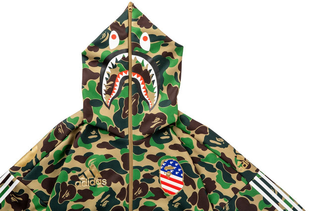 adidas Originals By BAPE Shark Hoodie - Green Camo-Apparels-Navy Selected Shop