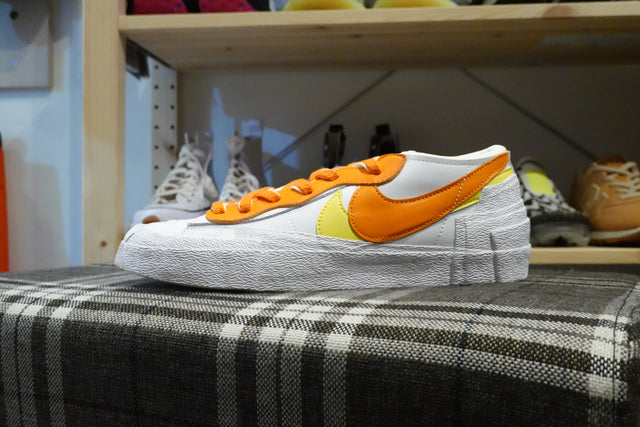 Sacai x Nike Blazer Low - White/Magma Orange-Sneakers-Navy Selected Shop