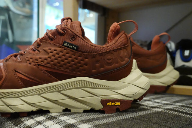 Hoka One One WMNS Anacapa Low GoreTex - Cherry Mahogany/Hot Sauce-Sneakers-Navy Selected Shop
