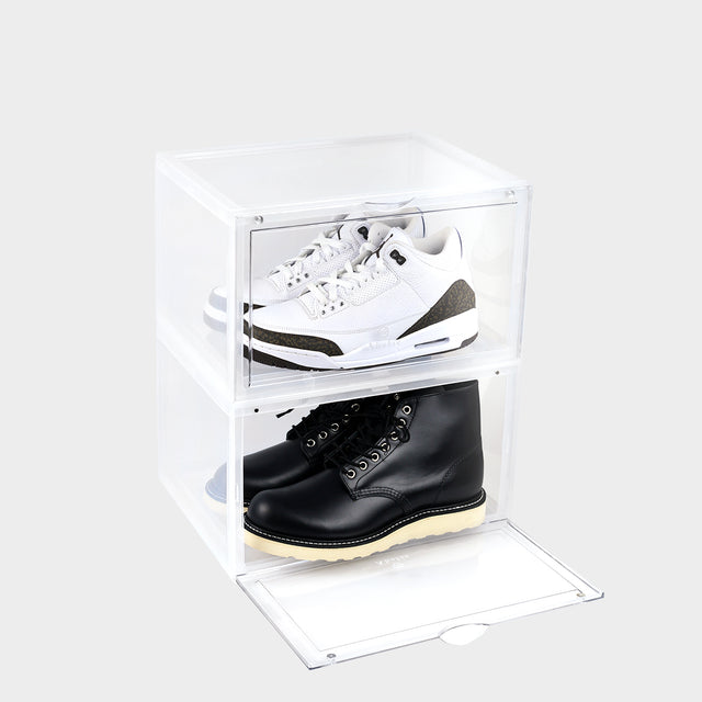 Aholic Magnetic Side Open Storage Shoe Box (側開式磁石波鞋收納盒) - Transparent (透明)-磁石鞋盒-Navy Selected Shop