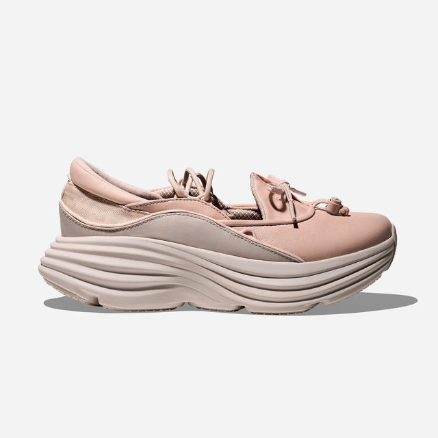 Hoka WMNS Bondi Mary Jane - Beech Wood/Stucco-Preorder Item-Navy Selected Shop