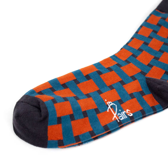 交織 Weaving - 橘藍 Orange Blue - Made in Taiwan-socks-Navy Selected Shop
