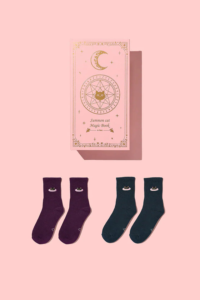 召喚貓咪 Summon Cat - 暗夜紫 Purple - Made in Taiwan-socks-Navy Selected Shop
