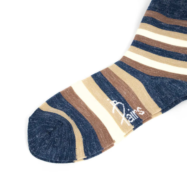 粗線條 Thick lines - 深藍 Dark Blue - Made in Taiwan-socks-Navy Selected Shop