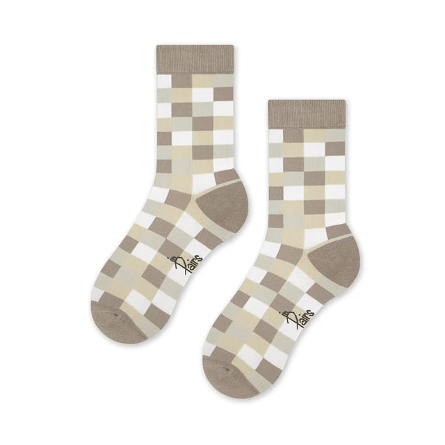 馬賽克磚 Mosaic - 米 Beige - Made in Taiwan-socks-Navy Selected Shop