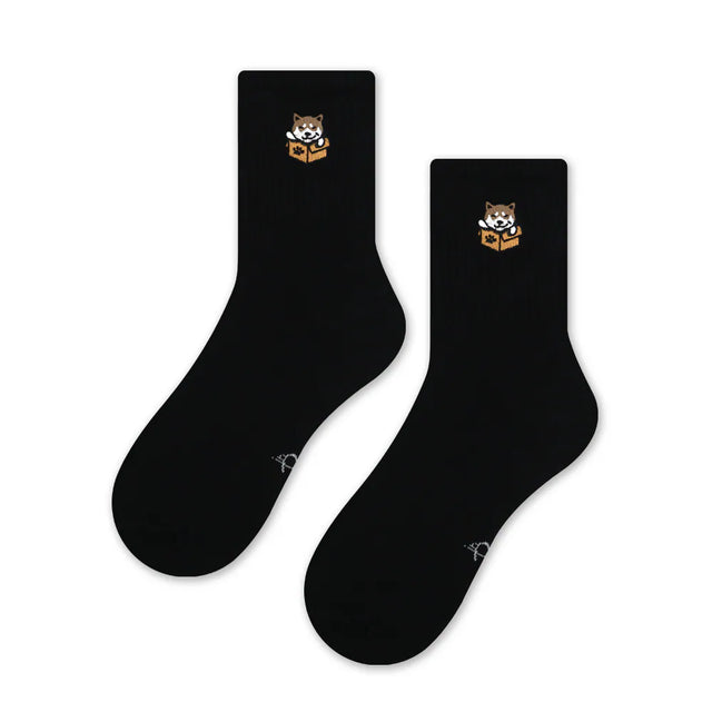 蠢萌狗 Stupid Cute Dog - 柴犬 Shiba Inu - Made in Taiwan-socks-Navy Selected Shop