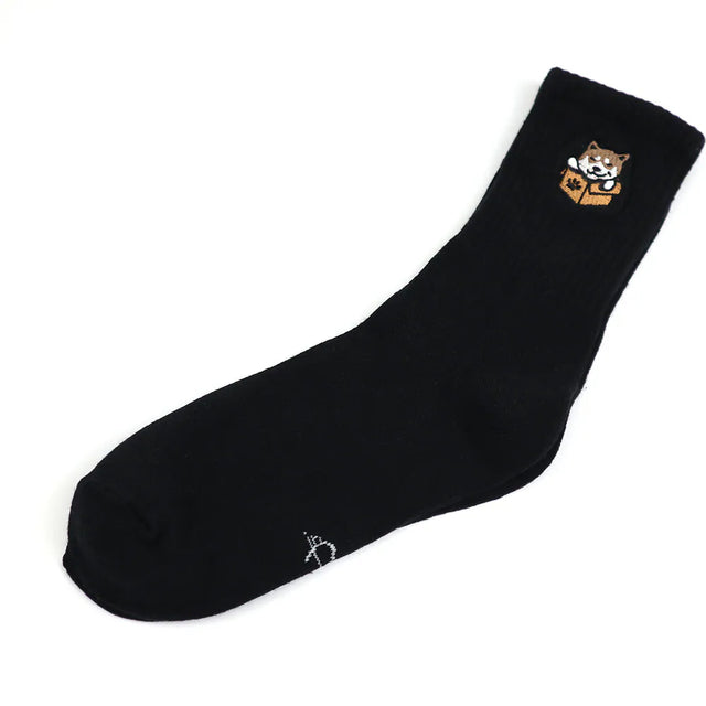 蠢萌狗 Stupid Cute Dog - 柴犬 Shiba Inu - Made in Taiwan-socks-Navy Selected Shop