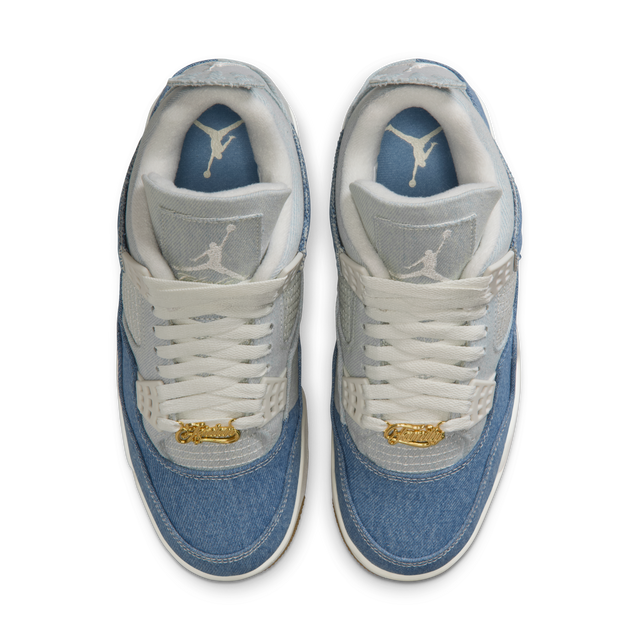Nike WMNS Air Jordan 4 Retro - Sail/Gum LT Brown/Worn Blue/Metallic Gold-Preorder Item-Navy Selected Shop