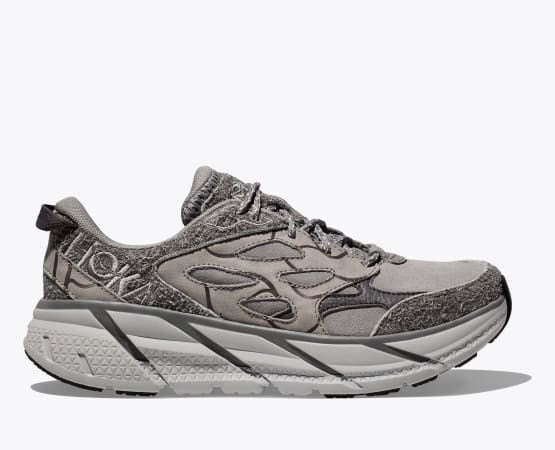 Hoka Clifton L Suede TP - Galactic Grey/Satellite Grey