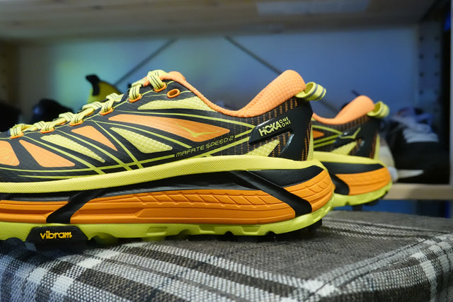 Hoka Mafate Speed 2 - Electric Tangerine/Hoka Citrus-Preorder Item-Navy Selected Shop