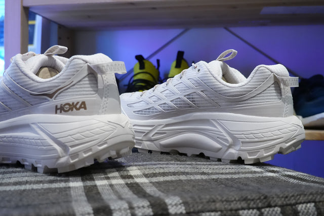 Hoka Mafate Three 2 Grid - Rose Cream/Stucco-Preorder Item-Navy Selected Shop