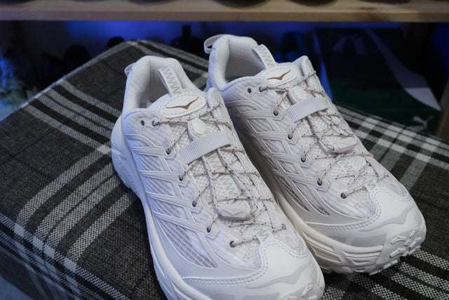 Hoka Mafate Three 2 Grid - Rose Cream/Stucco-Preorder Item-Navy Selected Shop