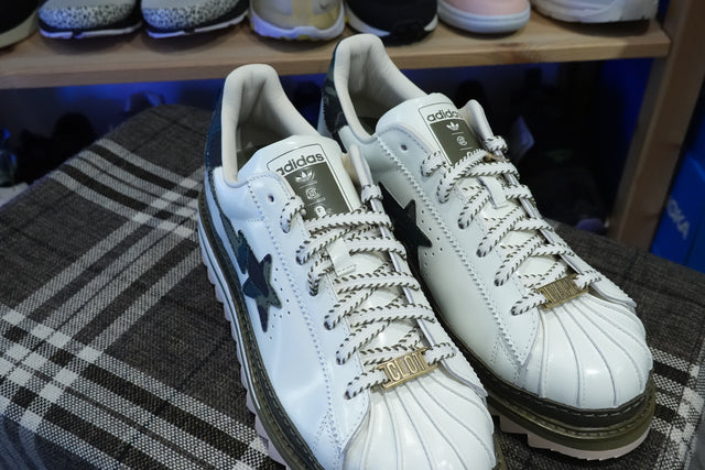 CLOT x Bape x Adidas Superstar by Edison Chen - Off White/Branch/Olive Cargo-Sneakers-Navy Selected Shop