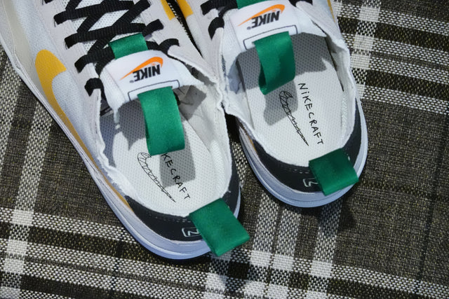 Tom Sachs x NikeCraft General Purpose Shoe “Bricolage” - Summit White/Birch/Pine Green/University Gold-Preorder Item-Navy Selected Shop