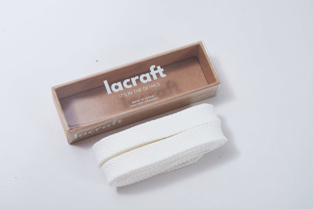 Lacraft Maison 白色棉質鞋帶 - White"Made in Japan"-Shoelaces-Navy Selected Shop