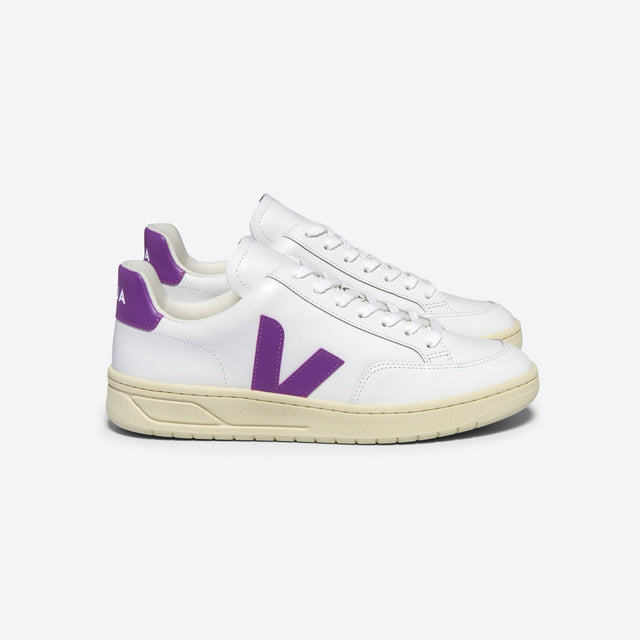 Veja V-12 Leather - White Cosmos-Preorder Item-Navy Selected Shop