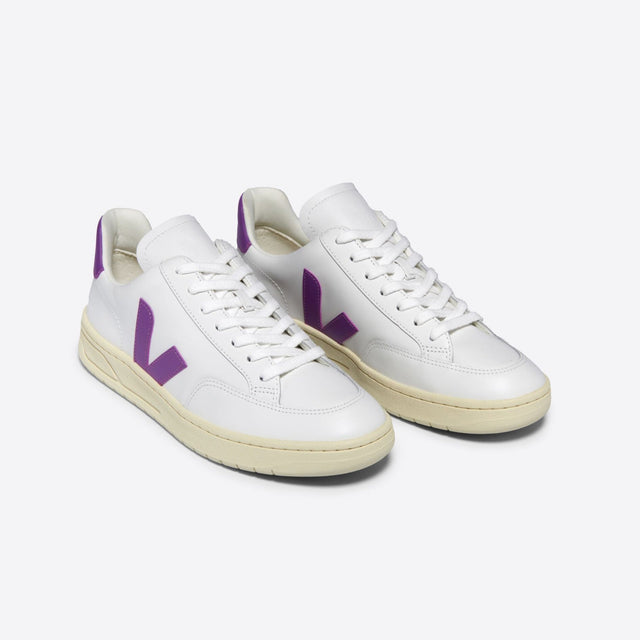 Veja V-12 Leather - White Cosmos-Preorder Item-Navy Selected Shop