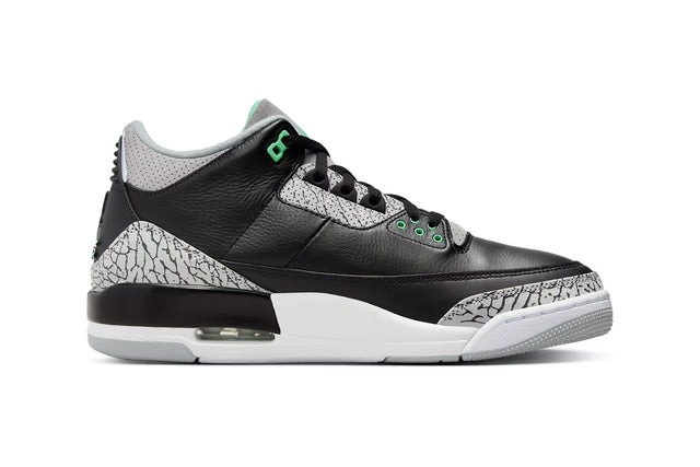 Nike Air Jordan 3 Retro - Black/Green Glow/Wolf Grey/White-Preorder Item-Navy Selected Shop