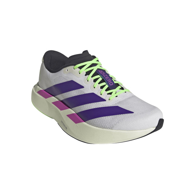 adidas Adizero Evo SL - Cloud White/Collegiate Purple/Lime Burst-Preorder Item-Navy Selected Shop