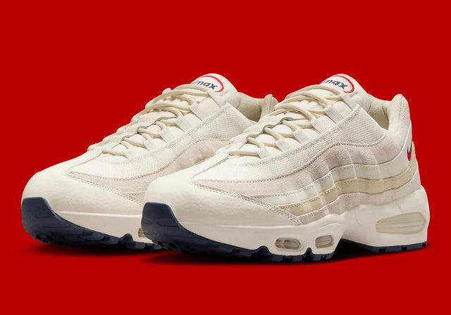 Nike Air Max 95 OG Premium - Pale Ivory/Light Khaki/Sail/University Red-Preorder Item-Navy Selected Shop