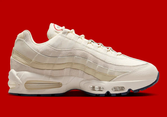 Nike Air Max 95 OG Premium - Pale Ivory/Light Khaki/Sail/University Red-Preorder Item-Navy Selected Shop