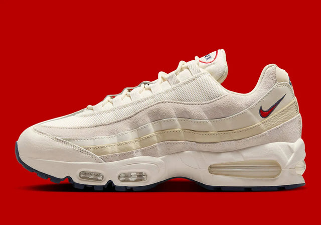 Nike Air Max 95 OG Premium - Pale Ivory/Light Khaki/Sail/University Red-Preorder Item-Navy Selected Shop