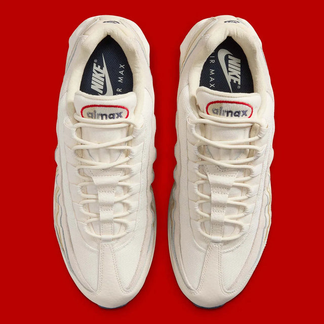 Nike Air Max 95 OG Premium - Pale Ivory/Light Khaki/Sail/University Red-Preorder Item-Navy Selected Shop